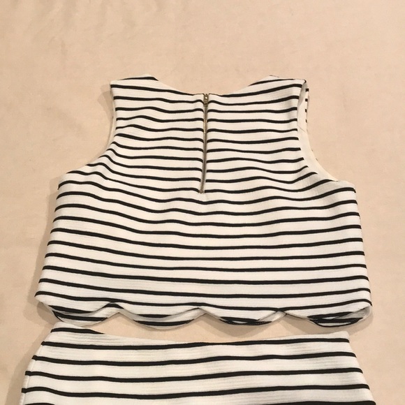 DesignLab 2-Piece Scalloped Crop Top and Skirt - Picture 2 of 7